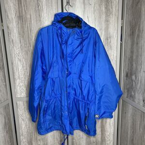 Helly Hansen Jacket Men Size L Soft Shell Parka Hooded Lighweight Blue Color